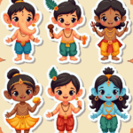 Indian Gods - Religious - Stickers Sheet v63
